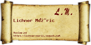 Lichner Móric névjegykártya